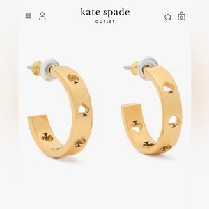 Kate Spade Cut To The Chase Spade Huggies 
Gold Earrings. NWT